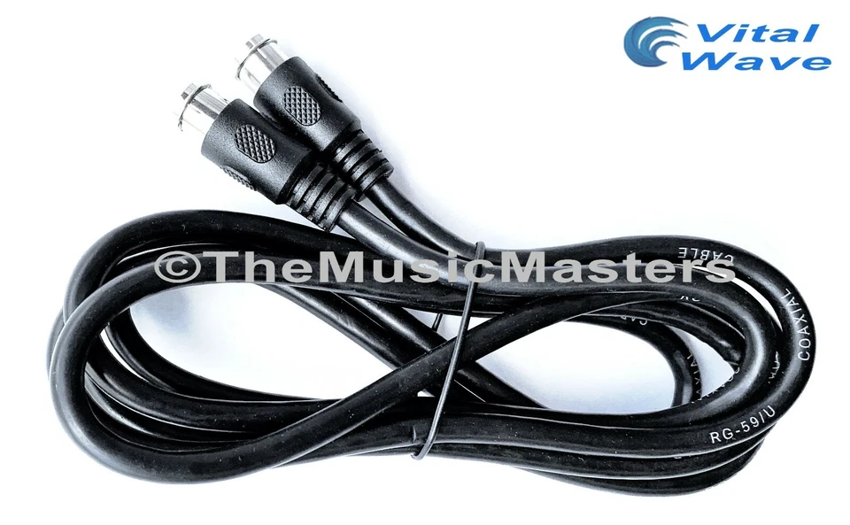 Black 6 ft "PUSH-ON" Coaxial Digital Video Cable TV Satellite Antenna Wire VWLTW - Image 2 of 4