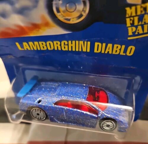 Hot Wheels lamborghini Diablo Metal Flake Blue Paint collectors #176 From 1991 - Picture 2 of 10