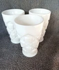 Three WESTMORELAND Milk Glass Old Quilt Vintage Juice Glasses