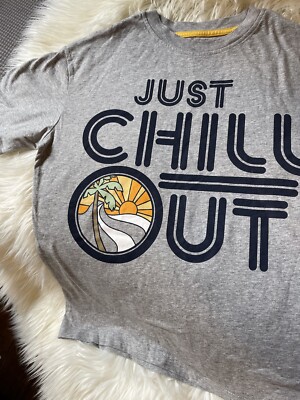 Thereabouts Crew Neck Short Sleeve Graphic T-Shirt JUST CHILL OUT Size 10/12
