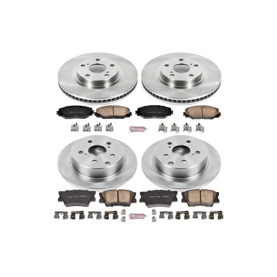 Conjunto de 4 rodas de disco de freio e pastilhas KOE4101 Powerstop dianteiro e traseiro para RAV4 - Imagem 4 de 4