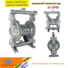 24GPM Industrial Air Operated Double Diaphragm Pump 1" Inlet/Outlet  Max. 115PSI