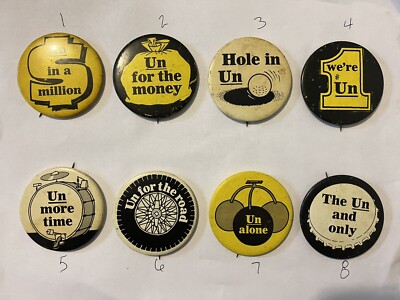 1960s pin SEVEN-UP 7UP pin back Buttons Un Cola Advertising Lot Of 8 Vintage