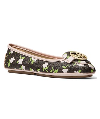 MICHAEL Michael Kors Lillie Moccasin Flats, Brown Soft Pink Sz 7.5M NIB
