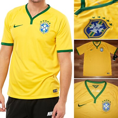 NWT Nike Brazil Brasil CBF HOME 2014 Jersey Shirt Top 575280 703
