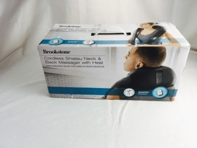 Brookstone Cordless Shiatsu Neck And Back Massager With Heat For Sale