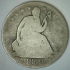 1858 O Silver Seated Liberty Half Dollar 50c US Type Coin Circulated New Orleans