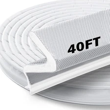 40 Feet Weather Stripping Door Seal for Large Gap and Easy Installation White