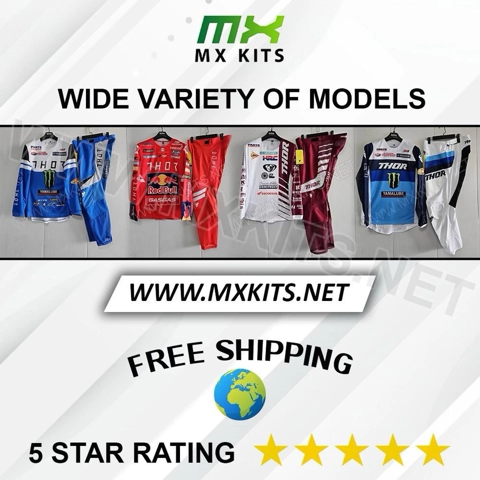 Thor Naranja KTM Red Bull Gear Set 2024 Motocross Motocicleta Jersey Pantalones Kit Foto 4 de 4