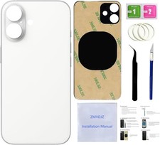 16 Back Glass Replacement for iPhone 16 Back Cover Glass White 6.1 Inches