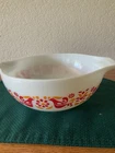 Vintage Pyrex Friendship Bird Mixing Bowl 443   2.5 QT White,  Red  and Orange
