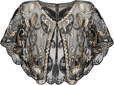 Women'S 1920S Flapper Shawl,Sequin Beaded Shawls and Wraps for Evening Dresses/P