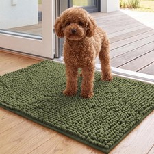 H.VERSAILTEX Dog Door Mat for Muddy Paws Absorbent Dirt 17" x 24", Green