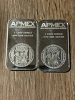 APMEX 1 oz .999 Fine Silver Bars Lot of 2 – 2 Troy Ounces Total Bullion