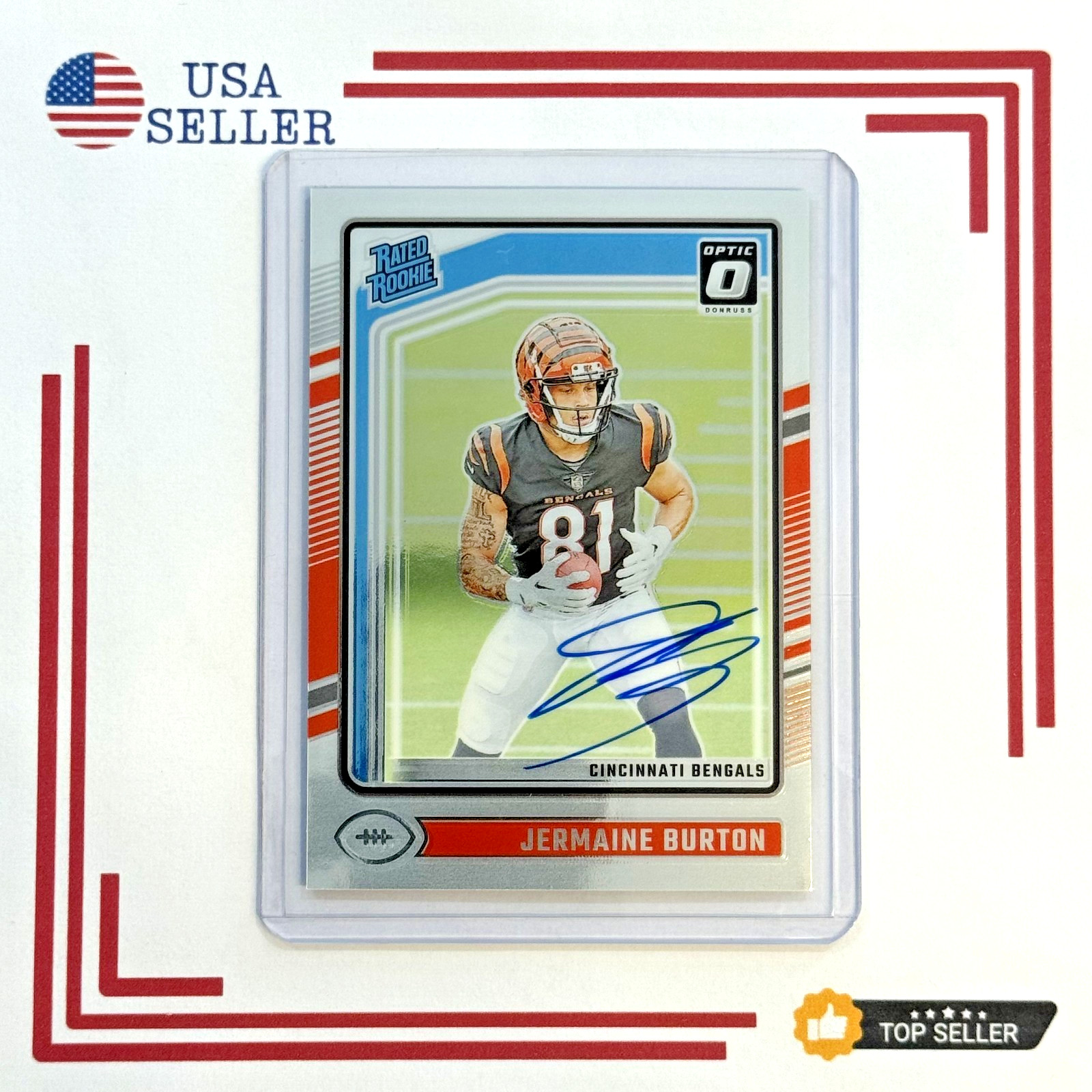 2024 Panini Donruss Optic JERMAINE BURTON Rated Rookie Auto /325 Rookie Rc #251