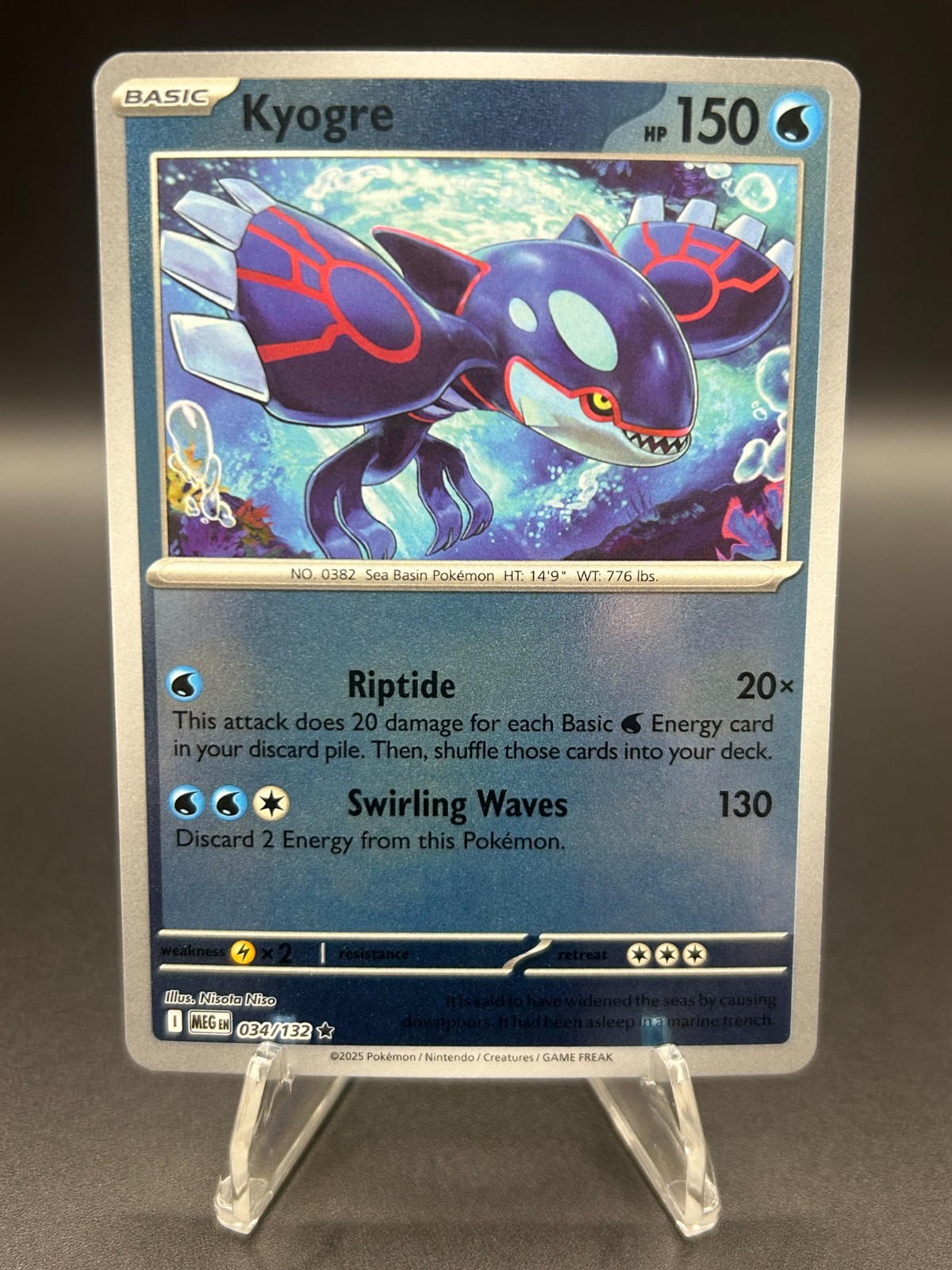 • Kyogre • 034/132 Reverse Holo Mega Evolutions Pokemon TCG NM