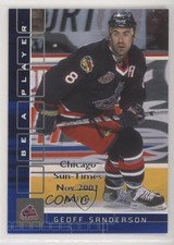 2001-02 ITG Be A Player Memorabilia 4/10 Geoff Sanderson #279 1s8