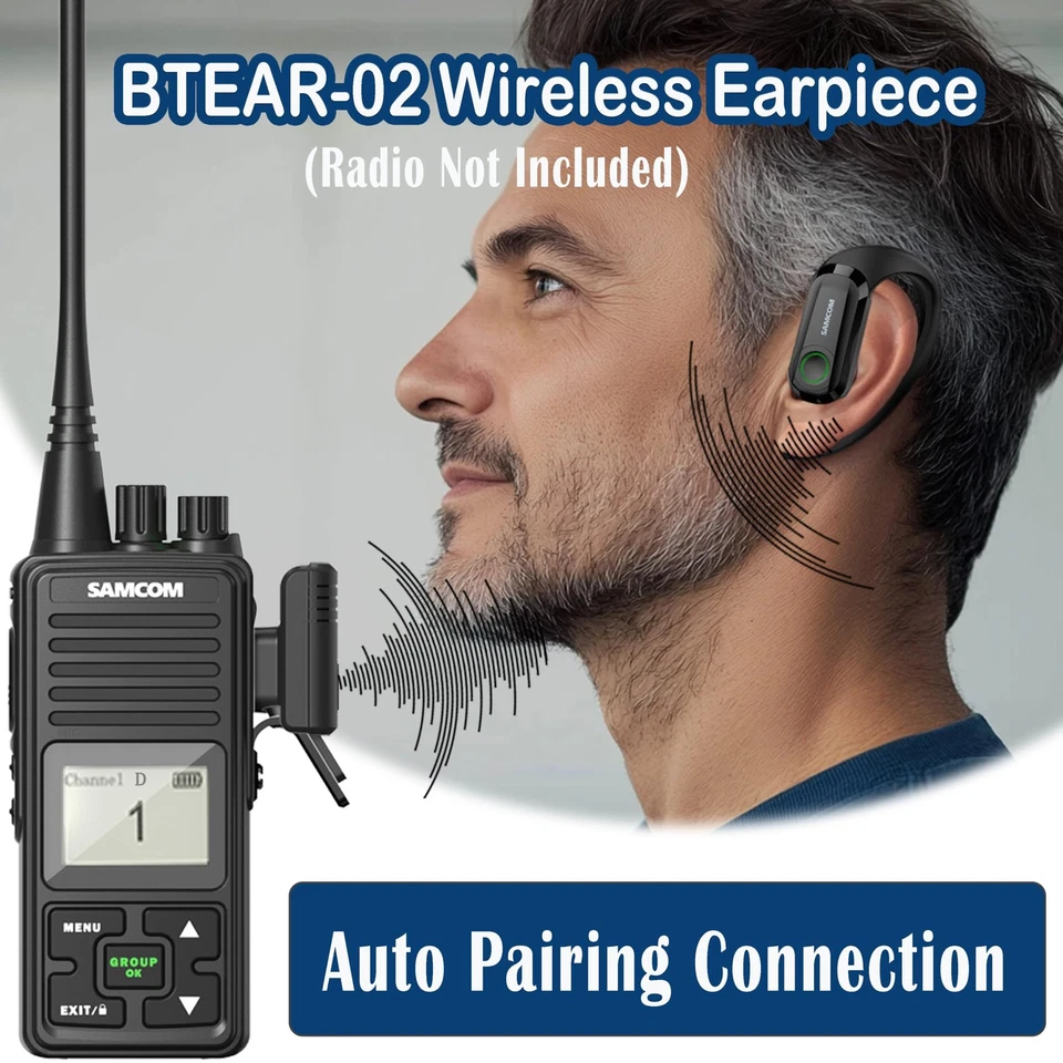 Wireless Headset with 2 Pin Dongle for FPCN10A/FPCN30A Walkie Talkies, BTEAR-... - Image 3 of 4