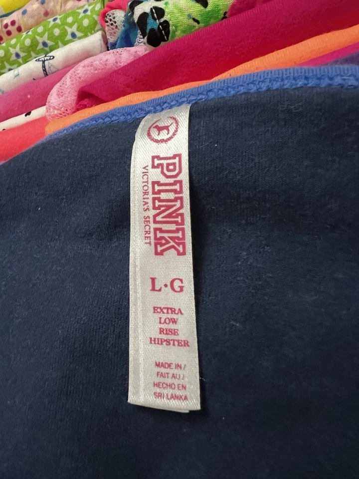 VTG Victoria’s Secret PINK Blue Animal Print Hipster Panties VS large L RARE - Image 2 of 3