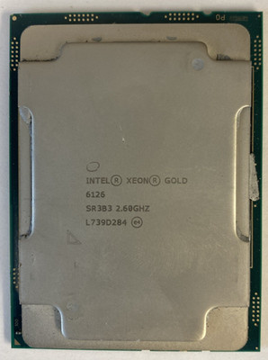 Lot of 5 Intel Xeon Gold 6126T 2.6GHz 19.25MB 12 Cores SR319 CPU