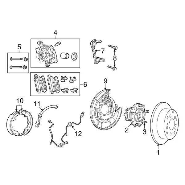 For Chrysler 200 12-14 Mopar Rear Passenger Side Drum Brake Backing Plate Foto 2 de 2