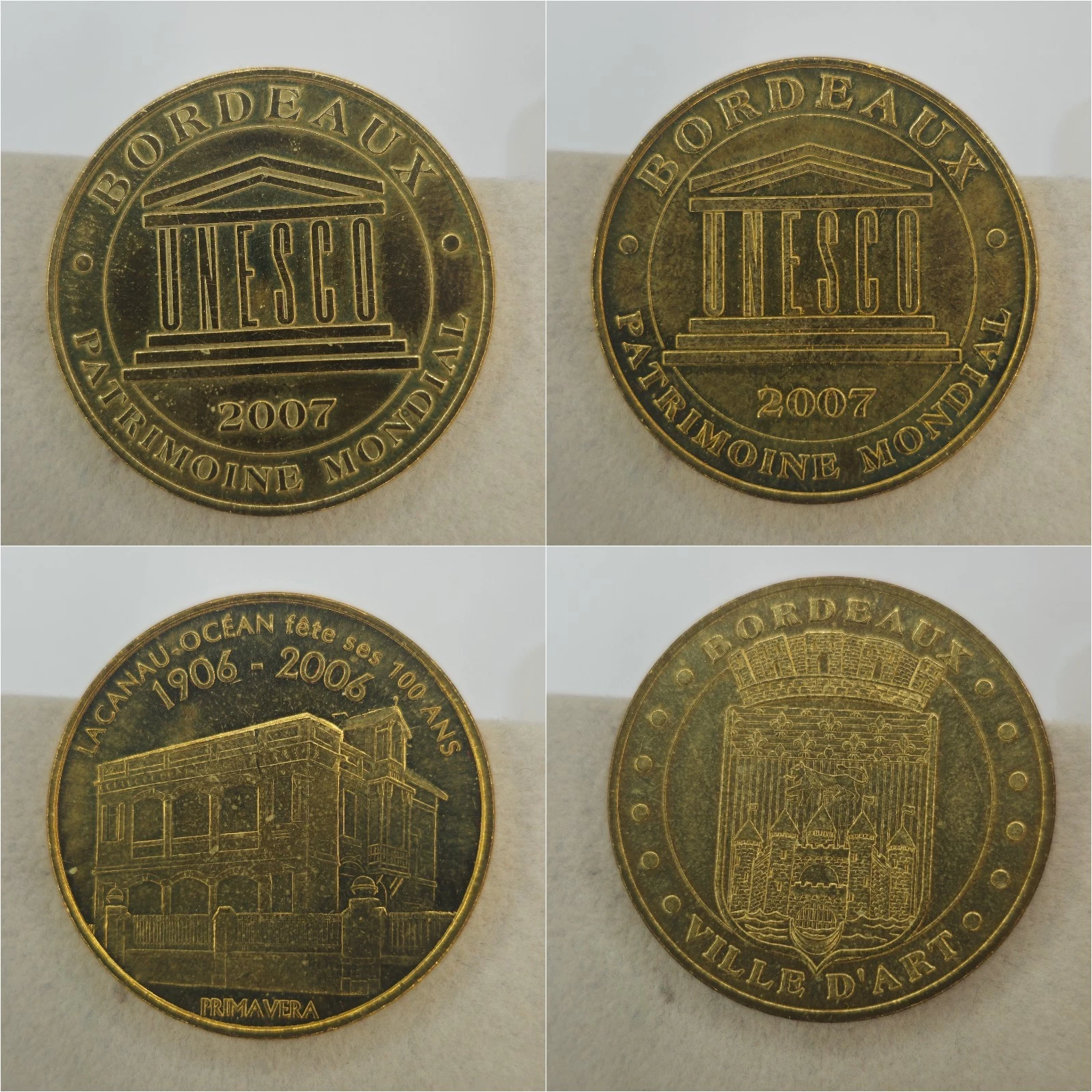Gironde 33 - Lot Jetons Touristiques Médailles Souvenirs Monnaie de Paris