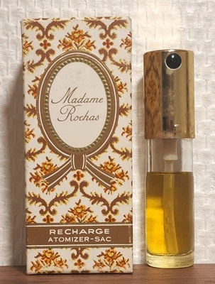 80's. Recharge Flacon Sac Extrait de Parfum Femme Rochas 7,5 ml. Boite. Bon état - Photo 1/2