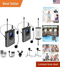 Versatile Wireless Microphone System with Mini Receiver Multi-Application Use