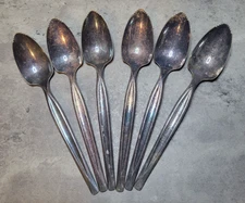 Vintage Wm Rogers Mfg Co Serrated Grapefruit Spoons Lot of 6