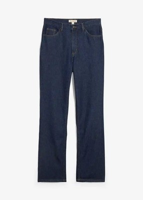 Neu Damen Straight-Jeans, High Waist, Long aus Bio-Baumwolle Gr. 42 Tiefblau