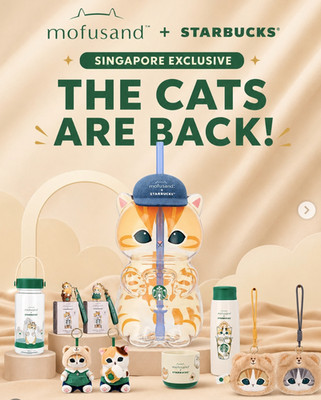 Pre Starbucks Singapore Mofusand Collaboration Tumbler Glass Mug Bottle Keychain