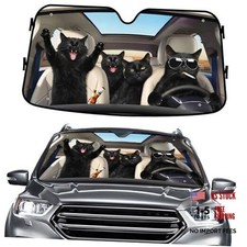 Cat Windshield Sun Shade for Car SUV Truck 55x30 Inches , Size S Cat family