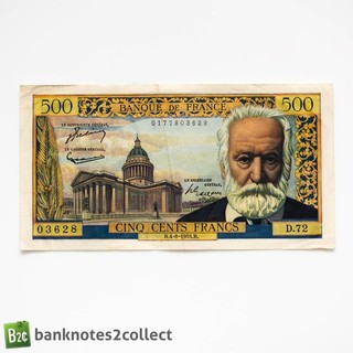 FRANCE: 1 x 500 French Franc Banknote. Dated 04.08.55.