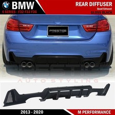 BMW SERIE 4 F32 F33 F36 SPLITTER DIFFUSORE QUAD POSTERIORE M PERFORMANCE NERO LUCIDO