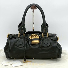 Borsa a mano Chloe Paddington nera lucchetto oro hardware tote bag 303L06242 22