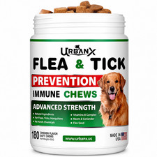 Flea Tick Prevention for Dogs Soft Chews 180 Ct Immune Support All Natural