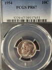 1954 PR67 PCGS Roosevelt Dime Proof 90% Silver Type Coin