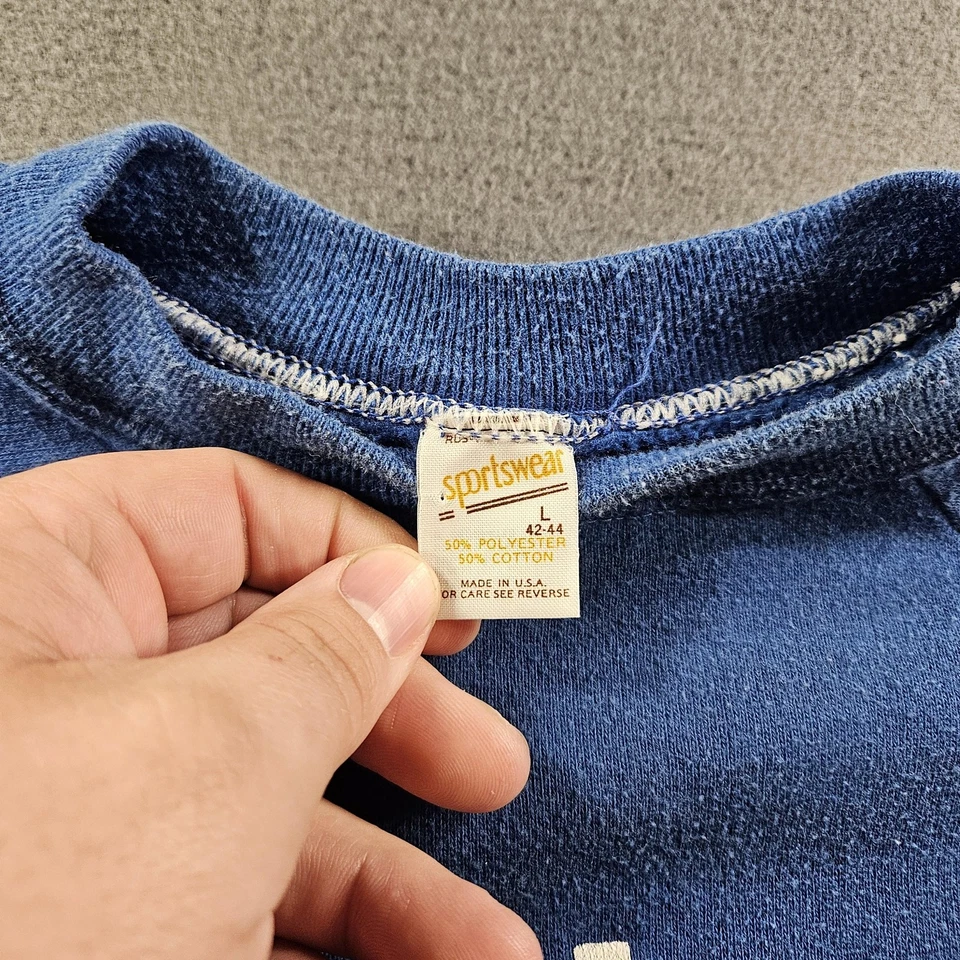 Vintage Cedar Point Sweatshirt Mens Large Blue Crewneck Amusement Park USA 70s - Image 3 of 4