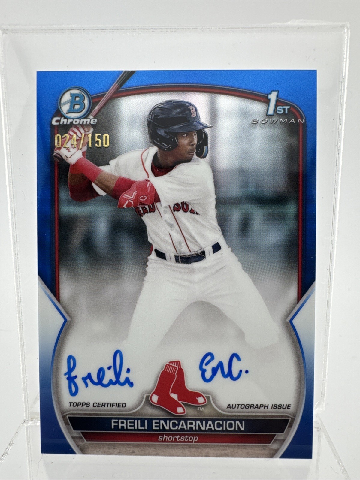 2023 Bowman -Chrome Prospect Auto Freili Encarnacion #CPA-FE Blue Refractor /150