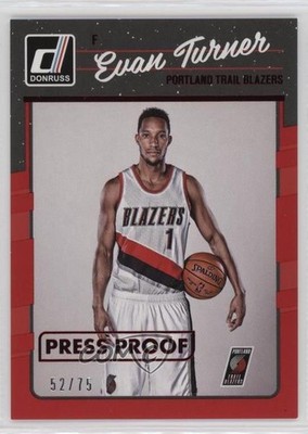 2016-17 Panini Donruss Press Proof Red /75 Evan Turner #132 10k8