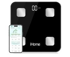 iHome Digital Bluetooth Smart Scale for Body One Size, Black