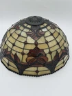 16”Vintage Tiffany Style Stained Glass Lamp Shade (Jeweled) Beaded Edge
