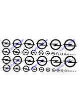 ALEZAN MODELS . DECALS . OPEL LOGO BLACK . 1/43 . 1/32 . 1/64 .