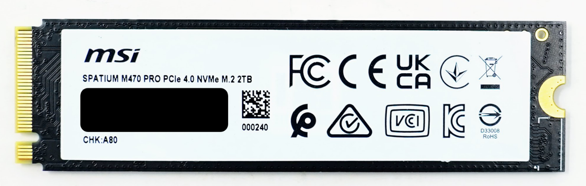 MSI SPATIUM M470 PRO 2TB PCIe Gen 4x4 PCIe 4.0 NVMe M.2 2280 SSD
