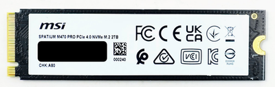 MSI SPATIUM M470 PRO 2TB PCIe Gen 4x4 PCIe 4.0 NVMe M.2 2280 SSD