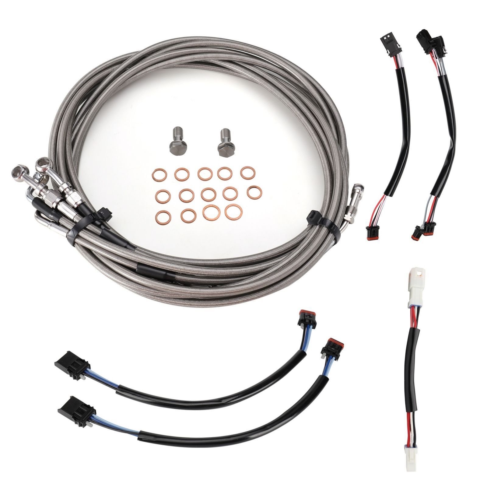 16” Handlebar Extended Clutch Cable Kit for 17-20 Touring Road Electra Glide ABS