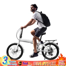 20 inch Folding Bike with 7 Speed Gears Foldable Bicycle Adjustable Seat SALE!