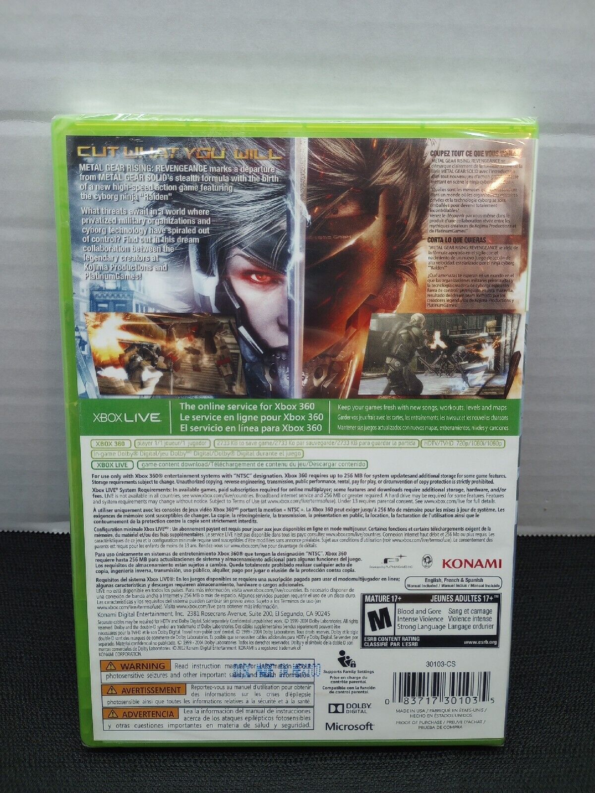 Metal Gear Rising Revengeance (Microsoft Xbox 360) Brand New Factory Sealed