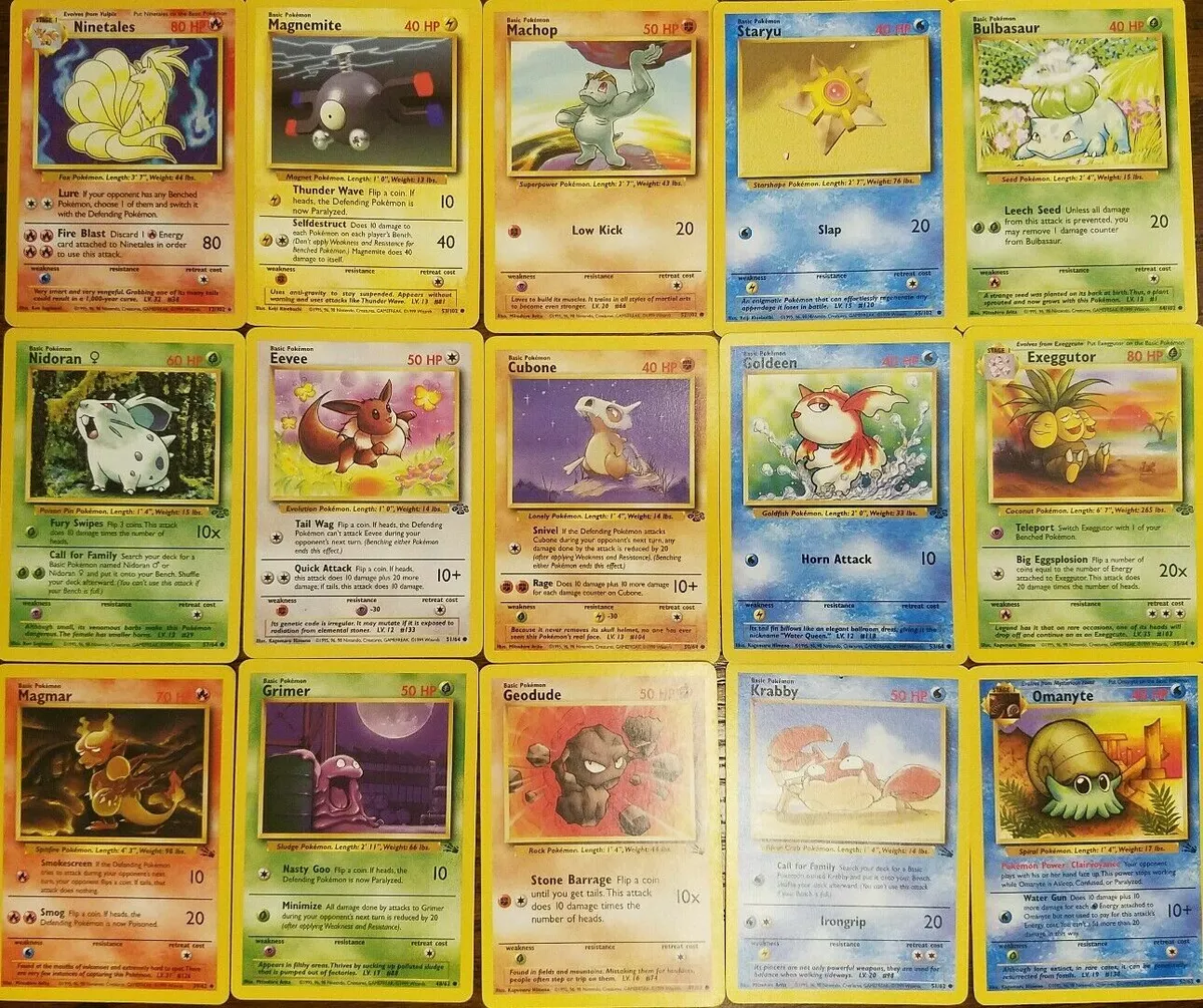 Cartas Pokemon - Baseset, Fossil, Jungle, Etc - Escorrega o Preço