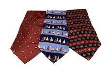 VTG Tommy Hilfiger Mens Neck Tie Italian Silk Made In USA Multi Color 3PC